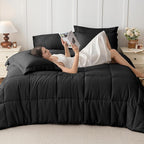 JOLLYVOGUE Twin Comforter Set, Ultra-Soft Bed in a Bag Twin Size 5 Pieces - Image 7