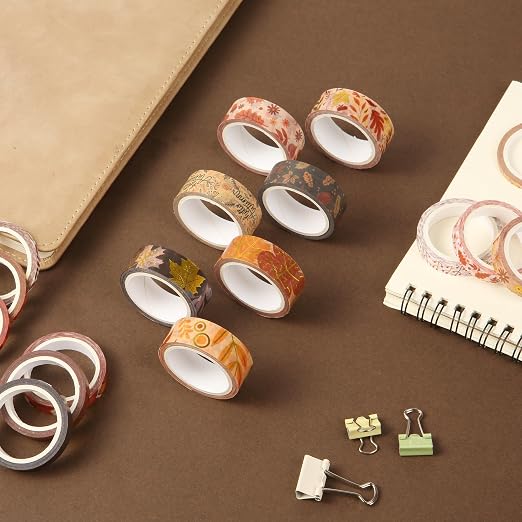 Mr. Pen- Washi Tape Set, 21 Rolls, Autumn Leaves | 5.5 Yards/Roll, Washi Tape - Image 9