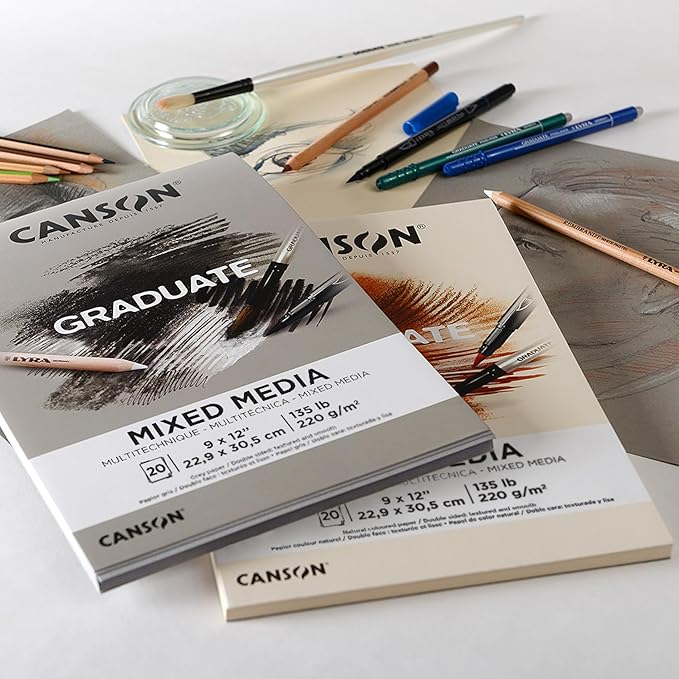 Canson Graduate Grey Toned Mixed Media Pad, 5.5x8.5 inch, 20 Sheets | Artist - Image 2