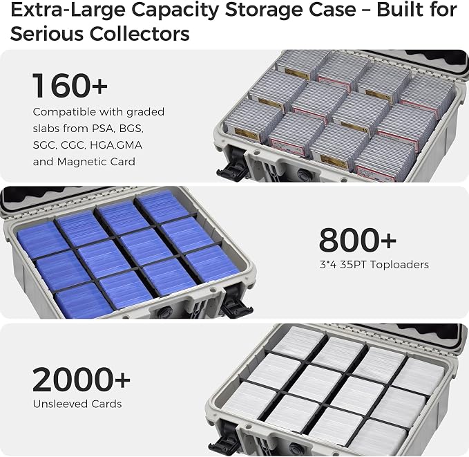 Turokacase Graded Card Case Storage Box, XL Baseball Trading Card Box - Image 4