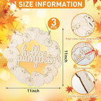 Unfinished Fall Wreaths Wood Crafts to Paint Set of 3, Unfinished Wood Cutouts - Image 3