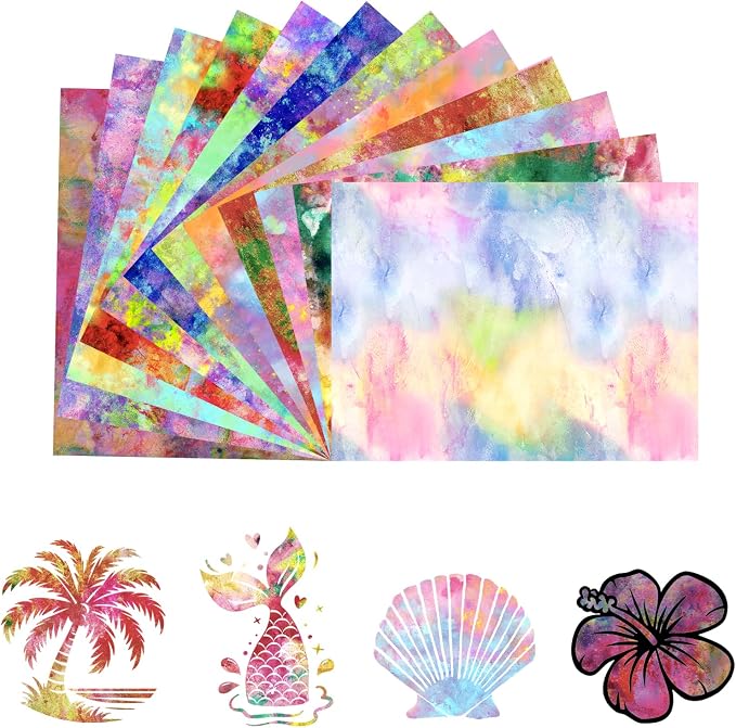 Tintnut Grungy Watercolor Heat Transfer Vinyl, stretch washable, suitable - Image 3