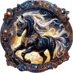 Wooden Puzzles Adults, Elegant Horse Wooden Puzzles 300 Pieces, Unique Animal by Jollitot