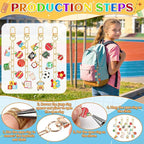 AUGSUN 189Pcs Teacher Keychain Making Kit School DIY Keychain Craft | Keychain - Image 3