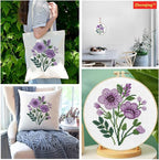 Zhenqing Purple Floral Bouquet Cross Stitch Kit - Image 9