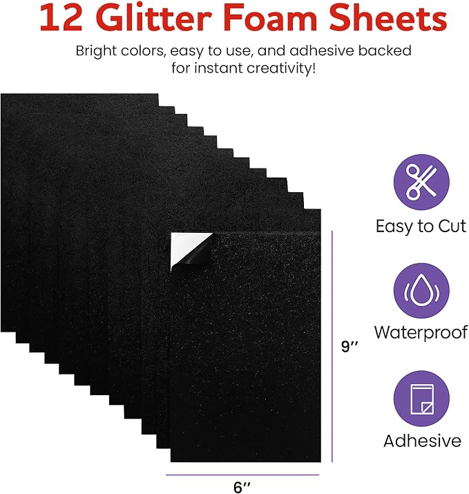 Self-Adhesive Glitter EVA Foam Sheets - Image 2