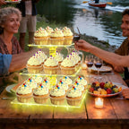 YestBuy 3 Tier Clear Square Cupcake Stand - Image 5