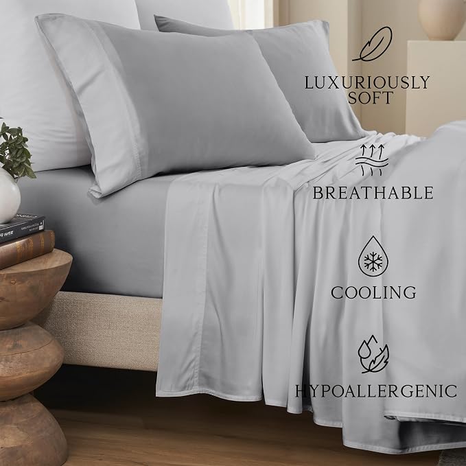 Karissa Mae Cooling Bamboo Viscose King Size Pillowcase Set | 100% FSC - Image 2