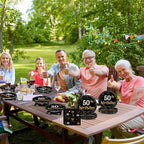 Qyeahkj 48Pcs 50th Birthday Paper Plates and Napkins Black and Gold Happy - Image 7