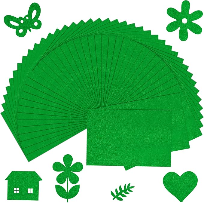 40 Pcs Green Felt Fabric Sheet 8" x 12" Assorted Color Felt Fabric Sheets by Bringsparkletoeverydaylife