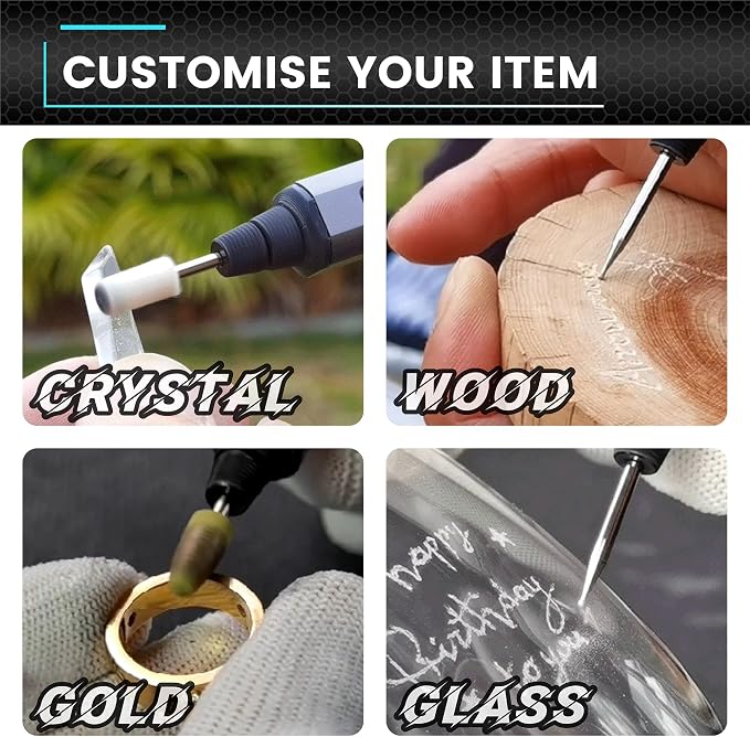 AM ARROWMAX Electric Mini Engraving Pen, HollowCup Motor, 42 Bits - Image 2