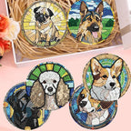 8 Pack Diamond Art Coasters, Dog Animal Diamond Painting Coasters Kits | Dog - Image 6