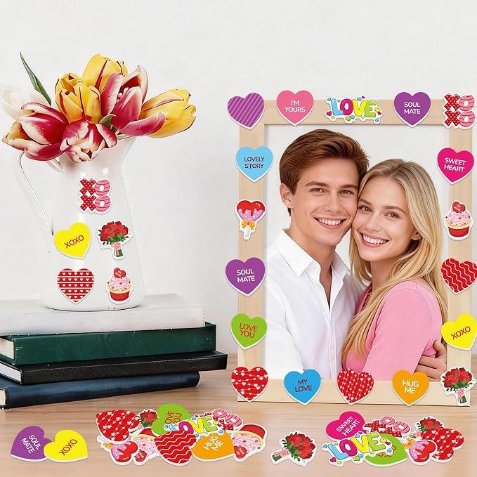 300Pcs Valentine's Day Foam Stickers, Self-Adhesive Heart Foam Stickers - Image 3