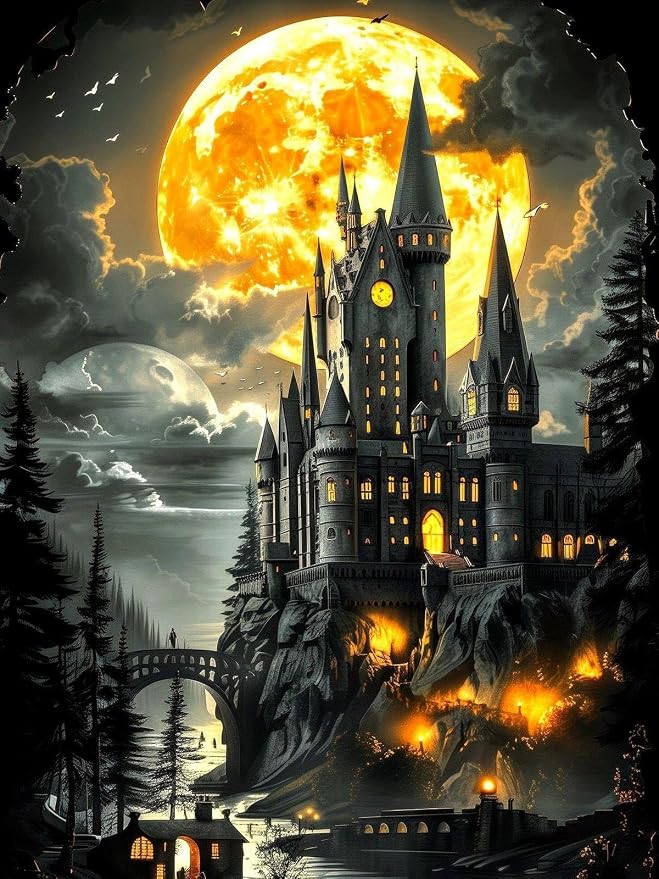 Diamond Art Kits for Adults, Full Drill Castle Diamond Painting Kits for Adults by Dugsmgd