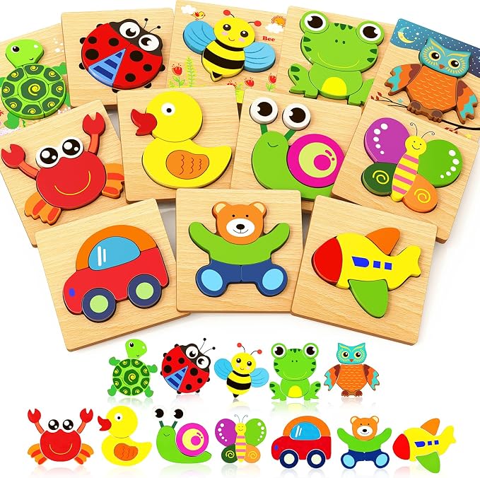 Bekayshad Wooden Puzzles Toddler Toys Gifts by Bekayshad