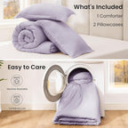 Love's cabin Lavender King Size Comforter Set, 3-Piece Prewashed Bed Set - Image 7