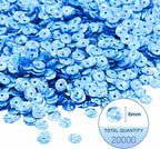 Mandala Crafts 6mm Cup Holographic Ice Blue Sequins - Image 3