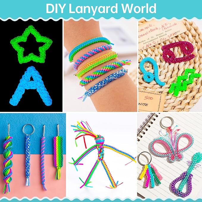 Lanyard String 40 Rolls Gimp String, Plastic Strings Lacing Cord, Boondoggle - Image 5