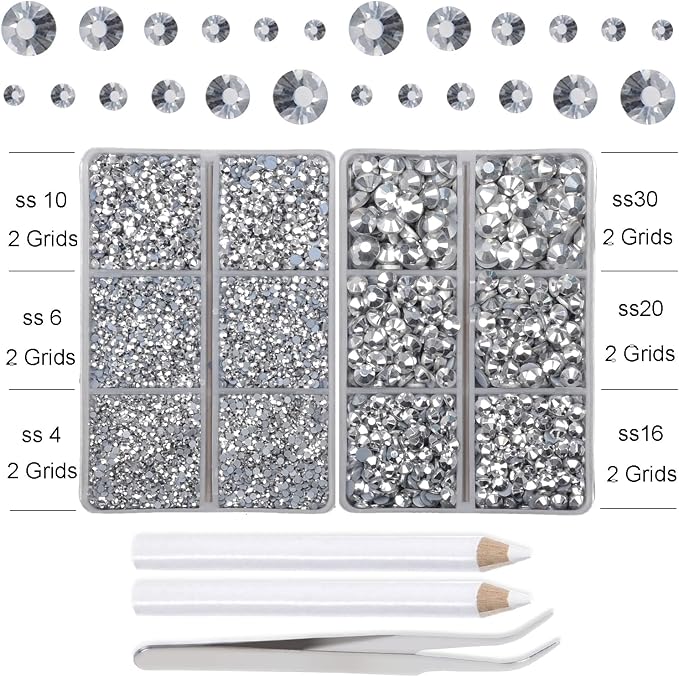 10000Pcs 2-Boxes Mixed Size Hot Fix Round Crystals Gems Glass Stones Hotfix - Image 3