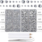 10000Pcs 2-Boxes Mixed Size Hot Fix Round Crystals Gems Glass Stones Hotfix - Image 3