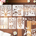 6pcs Tree Leaves Stencil for Painting Birds Branches Painting Crafts Template by beinkmake