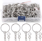 Swpeet 450Pcs 1" 25mm Sliver Key Chain Rings Kit, Including 150Pcs Keychain by Swpeet