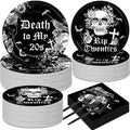 50 Guests 30th Birthday Plates and Napkins Party Supplies Death to My 20s Party by Qyeahkj
