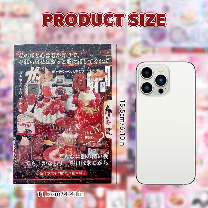 Tmtains 45 Sheets Japanese Manga Style Sticker Book 800+Pcs Heisei Retro - Image 3