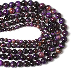 Natural Purple Tiger Eye Beads Round Loose Stone Beads Energy Gemstone Healing - Image 3