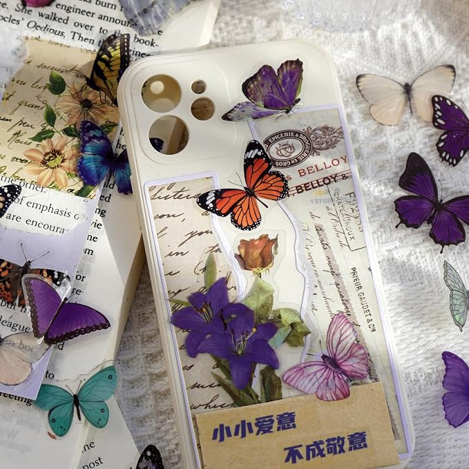 Imeepa 320Pcs Butterfly Stickers Transparent Scrapbooking Stickers | PET - Image 6