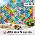 Sunbaby Window Privacy Film Stained Glass Decorative Rainbow Window Cling 3D - Image 5