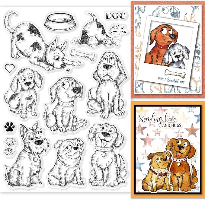 GLOBLELAND Cartton Dogs Clear Stamps by GLOBLELAND