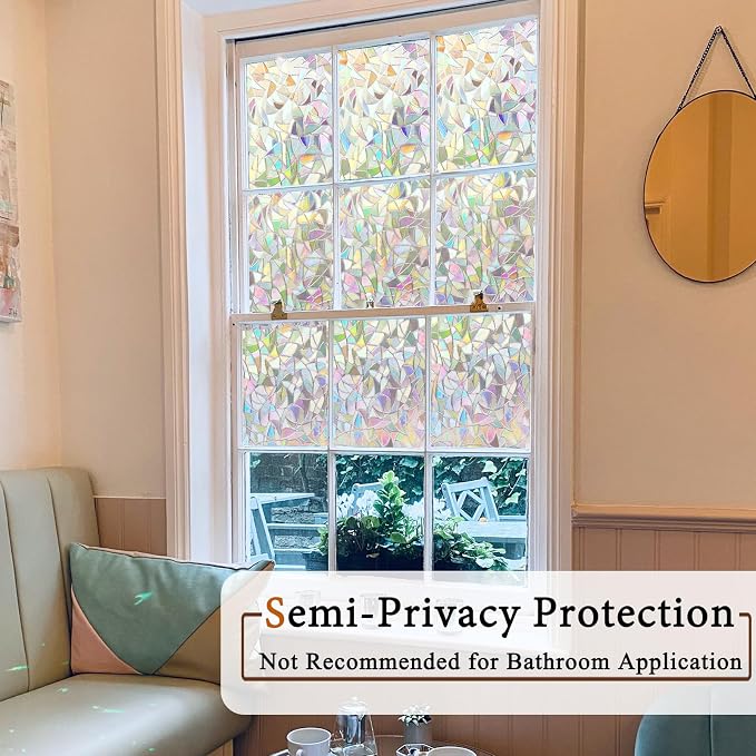 Niviy Rainbow Window Privacy Film 24 x 118 inches, Iridescent Window Film - Image 3