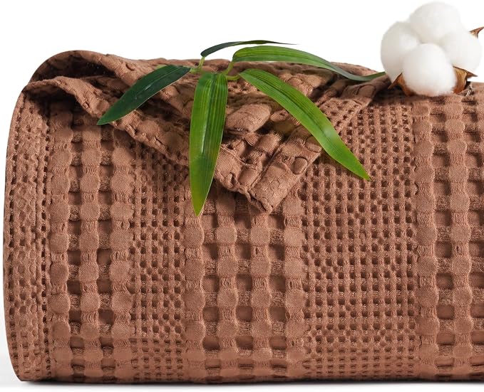 PHF Cooling Waffle Blanket King Size, Lightweight 60% Rayon from Bamboo & 40% by PHF