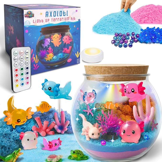 Axolotl Gifts for Girls & Boys – DIY Glow Jar Toy by Kipwake