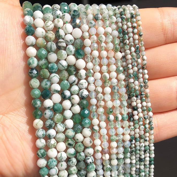 3mm 120pcs Tree Agate Tiny Gemstone Beads - Image 2