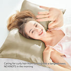 BEDELITE Satin Pillowcase with Zipper 2 Pack, Taupe Pillow Cases Standard Size - Image 4