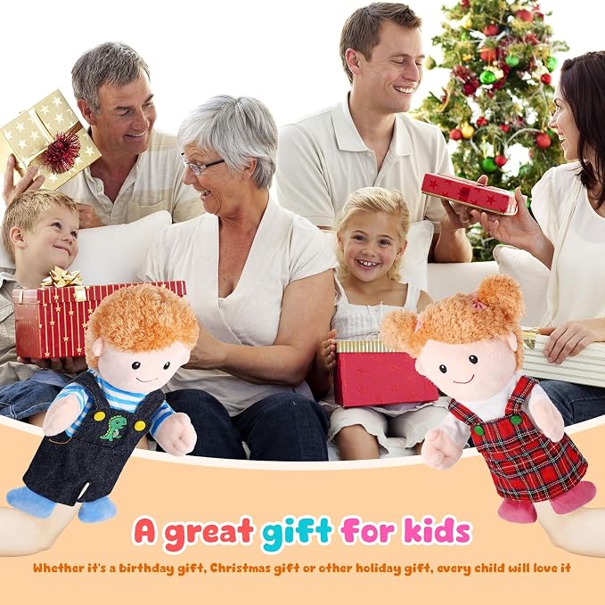 6 Pcs Family Hand Puppets 12 Inch Grandparents, Mom & Dad, Brother & Sister - Image 7