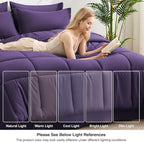 Love's cabin King Size Comforter Set Dark Purple, 7 Pieces King Bed in a Bag - Image 7