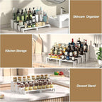 2 Set White Wood Tiered Riser Display Stands - Image 6