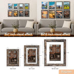 8x10 Picture Frames Set of 8, Vintage Rustic Farmhouse Industrial Style Photo - Image 5