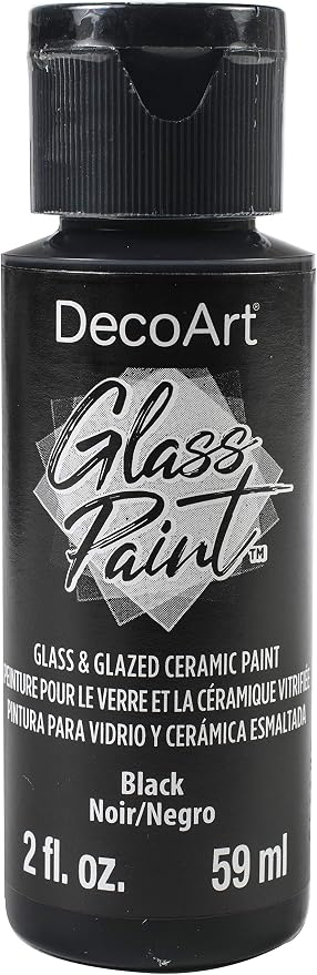 Deco Art GLASS PAINT 2OZ BLACK, us:one size by DecoArtAcrylicPaintCraftSupplies