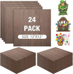 24 Pcs Walnut Color Wood Sheets Plywood Board by Unknown