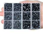 10000Pcs 2-Boxes Mixed Size Hot Fix Round Crystals Gems Glass Stones Hotfix - Image 4