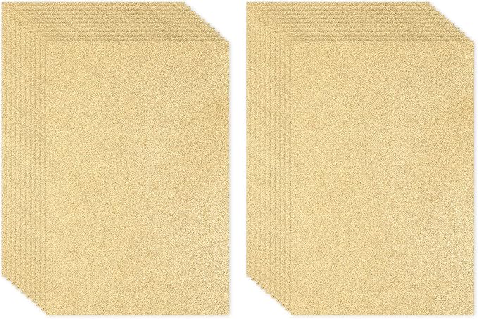 PATIKIL Light Gold Shiny EVA Glitter Foam Sheet 11 x 8 Inch 2mm Thick by PATIKIL
