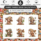 Patchwork Forest Girl Cotton Fabric Panel – Six 10×10 inch Designs + Bonus - Image 3