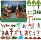 Teyva Daily 48 Pcs Native American Figurines Diorama Box Kit Native American by Unknown