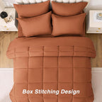 Love's cabin Queen Comforter Set Burnt Orange, 7 Pieces Queen Bed in a Bag - Image 4