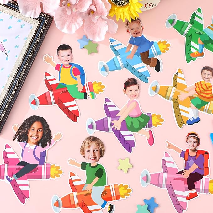gisgfim 80Pcs Crayon Cutouts Back to School Decoration Bulletin Board Colorful - Image 4