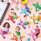gisgfim 80Pcs Crayon Cutouts Back to School Decoration Bulletin Board Colorful - Image 4